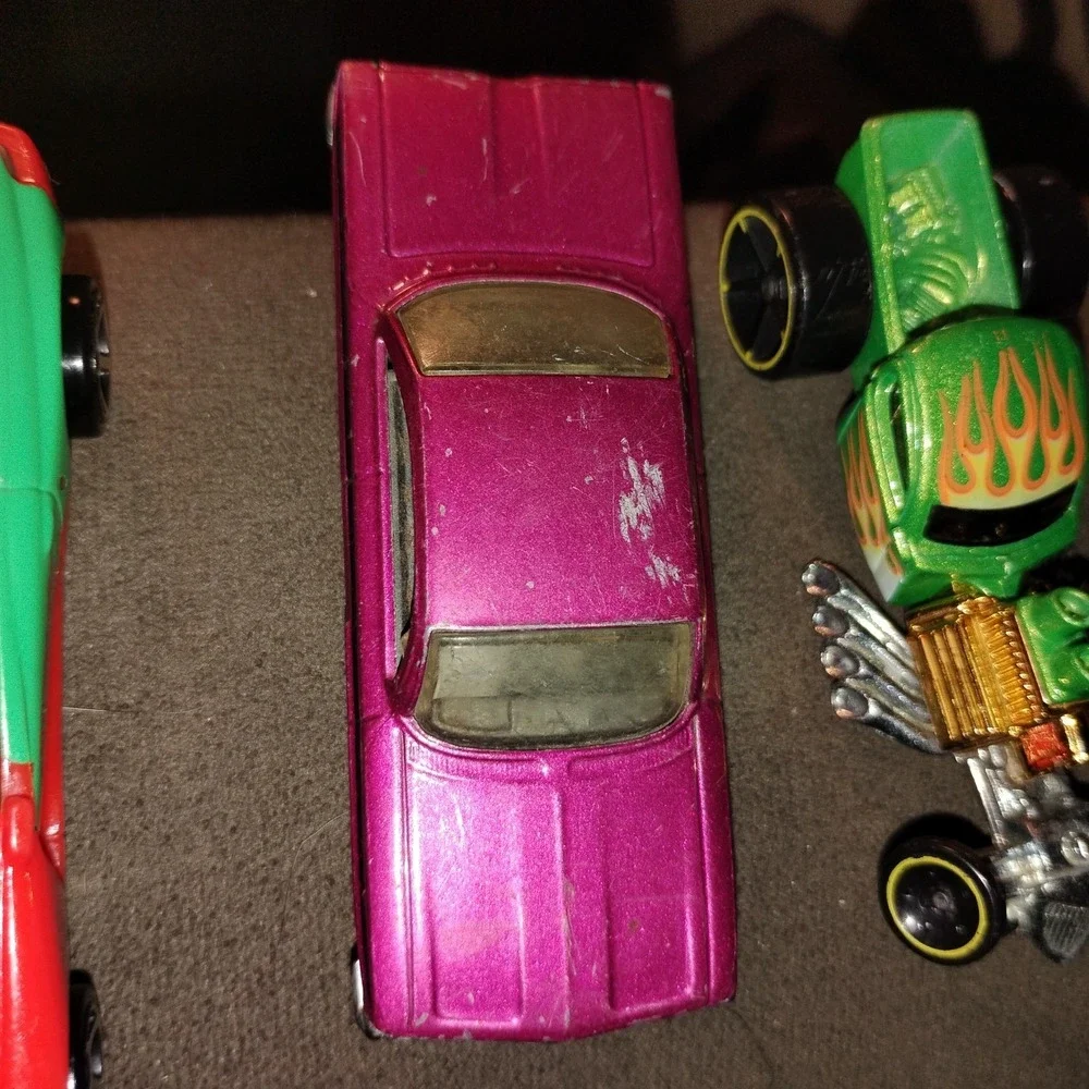 Lot of 5 Hotwheels Cars 1 Vtg Removable Cage, Carbonic, Impala, Dragster, Batman